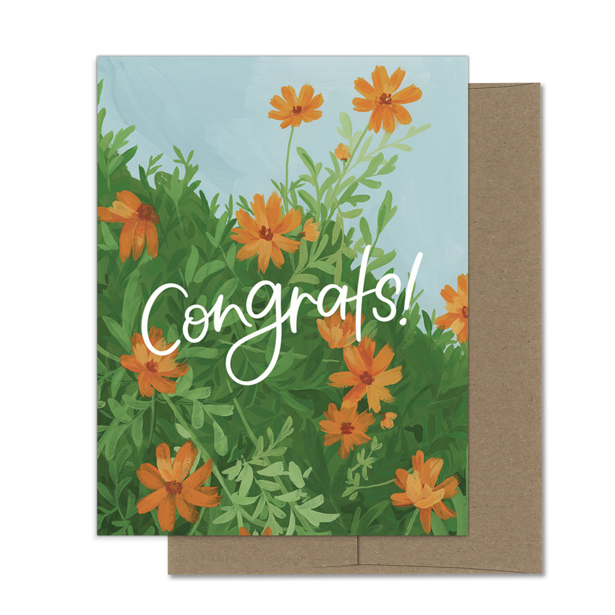 Marigold Cosmos Congrats Greeting Card